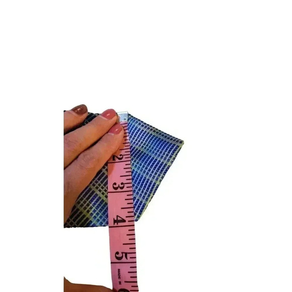 TED BAKER Blue Multicolor Geometric Stripe Silk Tie Neck Tie Neckwear USA - Picture 11 of 12